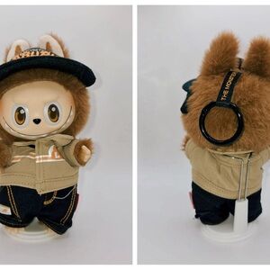 Custom Brown Wacky Manager Lafufu / Unofficial Labubu Pendant Keychain